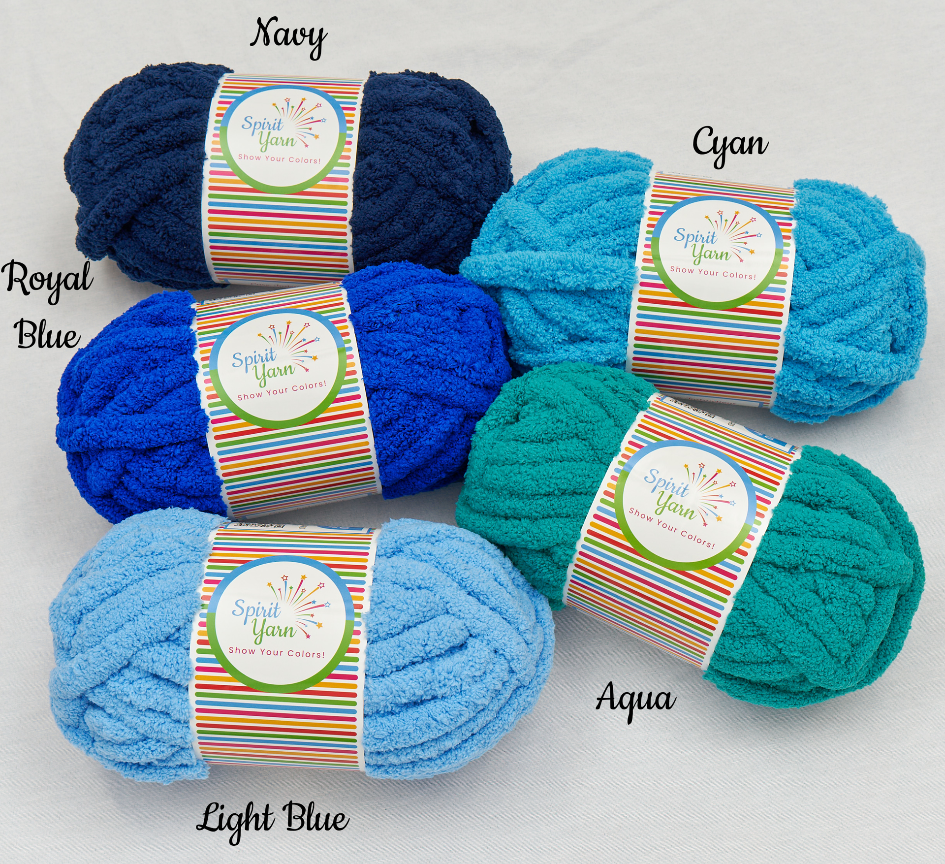 Blues Chunky Chenille Yarn