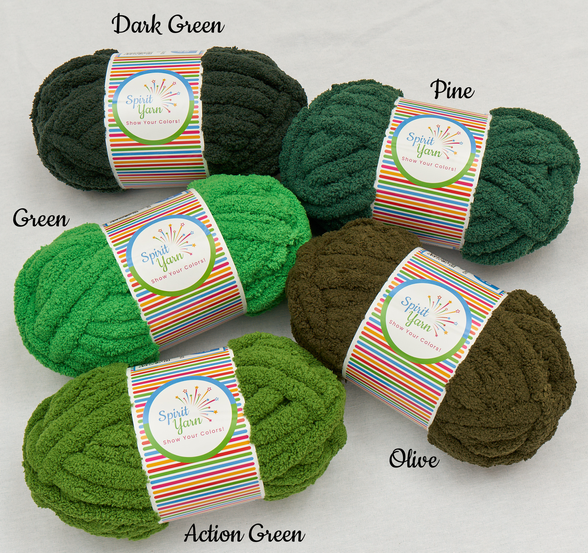 Greens Chunky Chenille Yarn